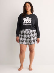 Black Long-Sleeve Pyjama Sweatshirt with Dalmatian Chest Print - Disney