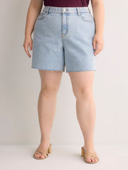 Curvy-Fit High-Rise Denim Shorts