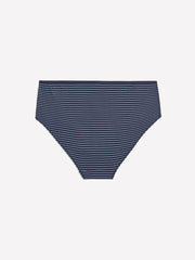 Navy Blue High-Cut Cotton Brief with Stripes - tiVOGLIO