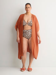 Long Cape with Crochet Trim