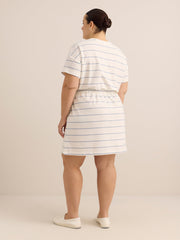 Short-Sleeve French Terry Dress with Elastic Waist - Active Zone
