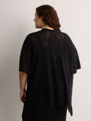 Mixed Pattern Knit Cape