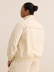 Beige Water-Repellent Track Jacket - Active Zone