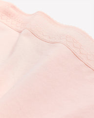 Pink Cotton Boyshort with Lace Waistband - tiVOGLIO