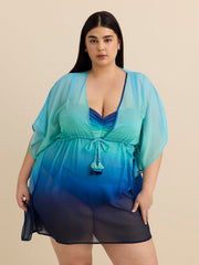 Printed Beach Caftan - Bleu Rod Beattie