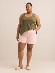 Lilac Curvy-Fit High-Rise Denim Shorts