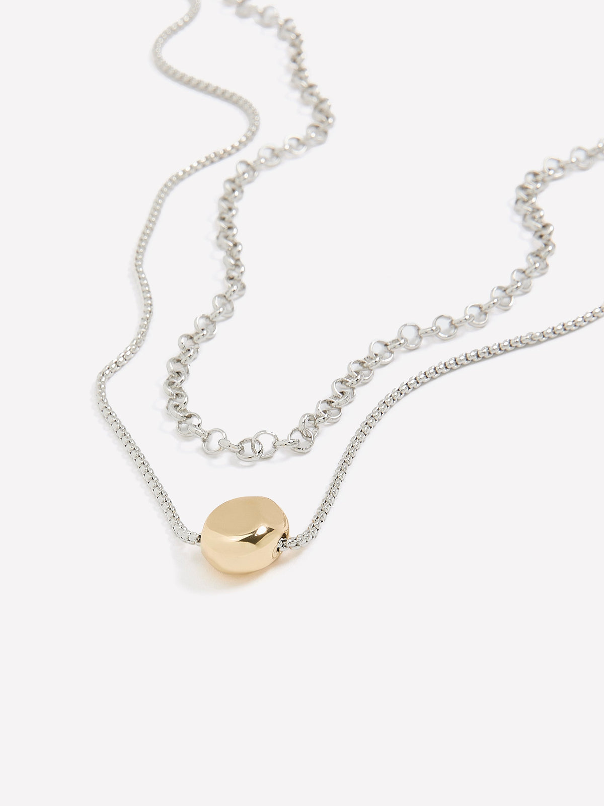 Two-Layer Short Necklace with Golden Pendant