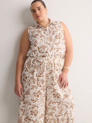 Cotton Pull-On Culotte Pant