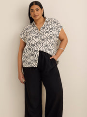 Petite, Palazzo-Leg Pant with Elastic Waistband