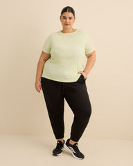 Heather Ribbed Short-Sleeve T-Shirt - Active Zone