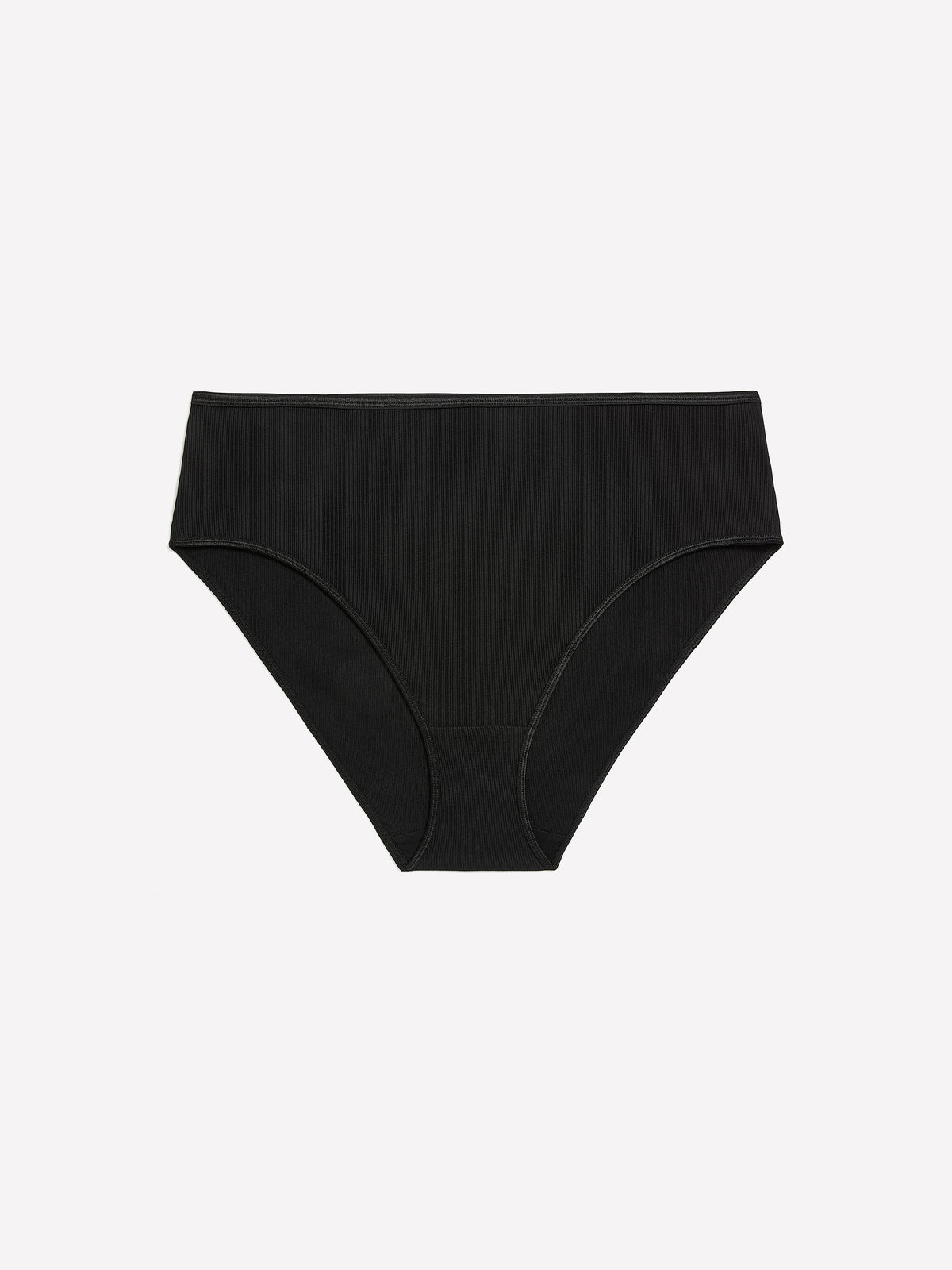 Black High-Cut Ribbed Knit Brief - tiVOGLIO