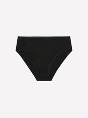 Black High-Cut Ribbed Knit Brief - tiVOGLIO