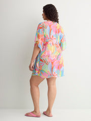 Floral Chiffon Caftan - Bleu by Rod Beattie
