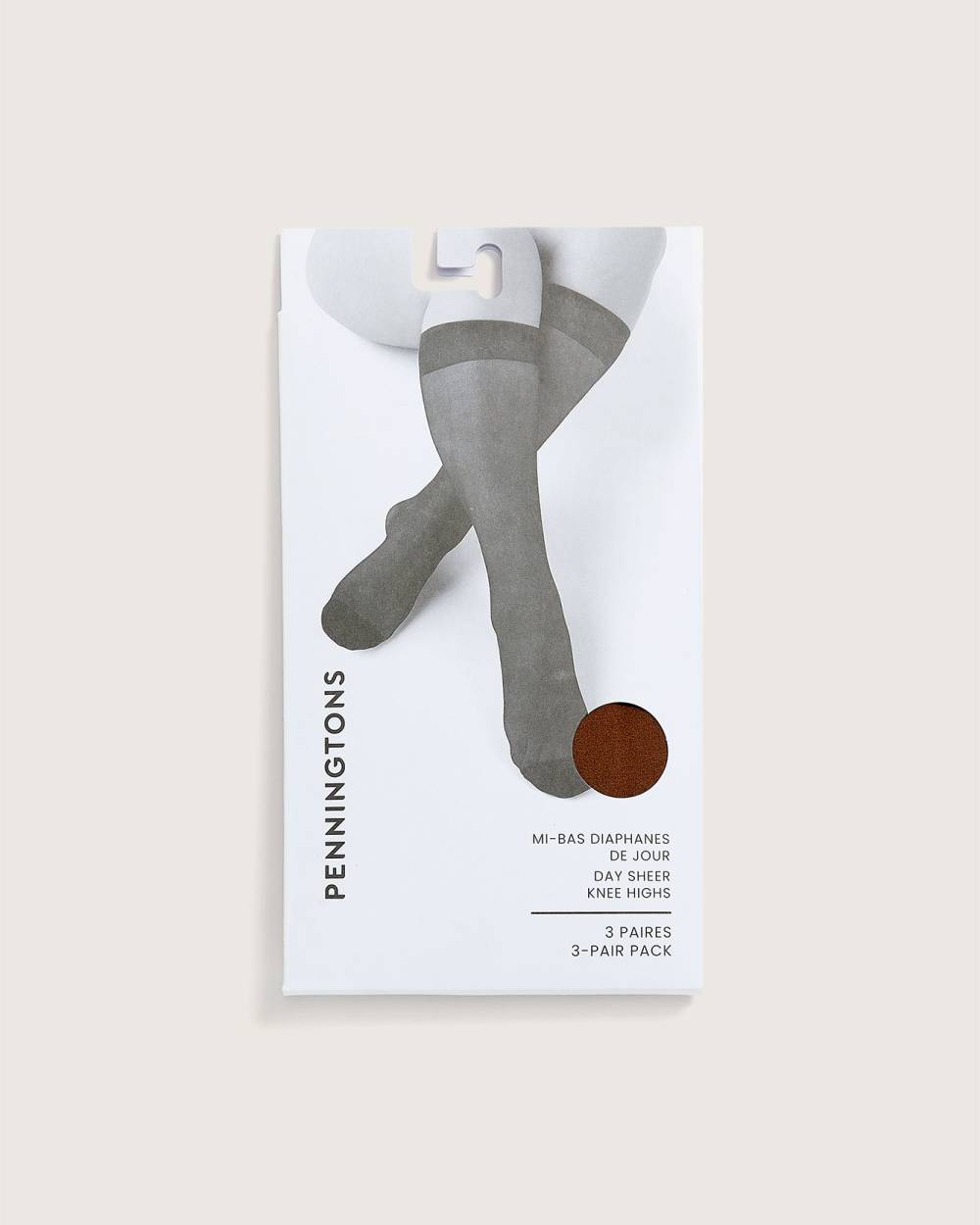 Knee High Nylon Socks, Set of 3