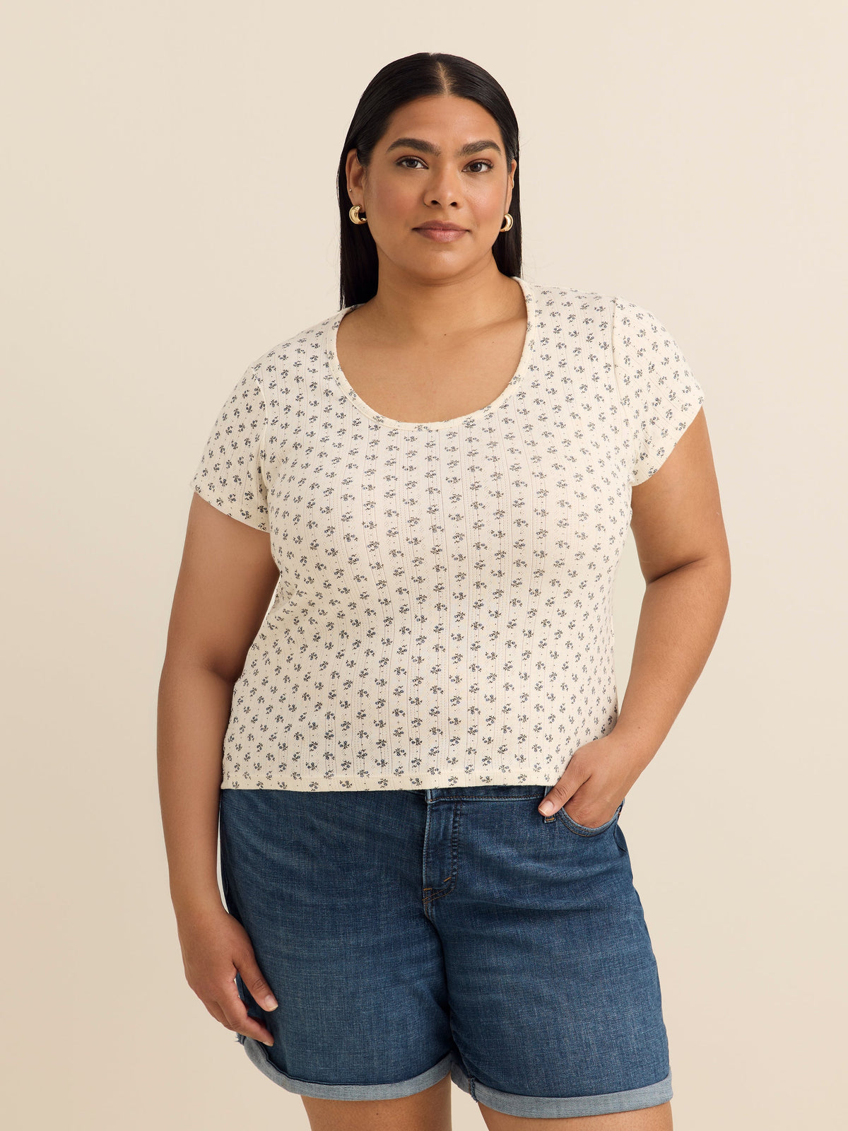 Sweetie Slim Floral Cap-Sleeve Tee - Levi's