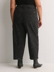 Printed Black High-Rise Barrel-Leg Jeans - d/C jeans