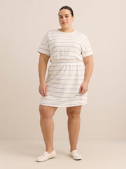 Short-Sleeve French Terry Dress with Elastic Waist - Active Zone