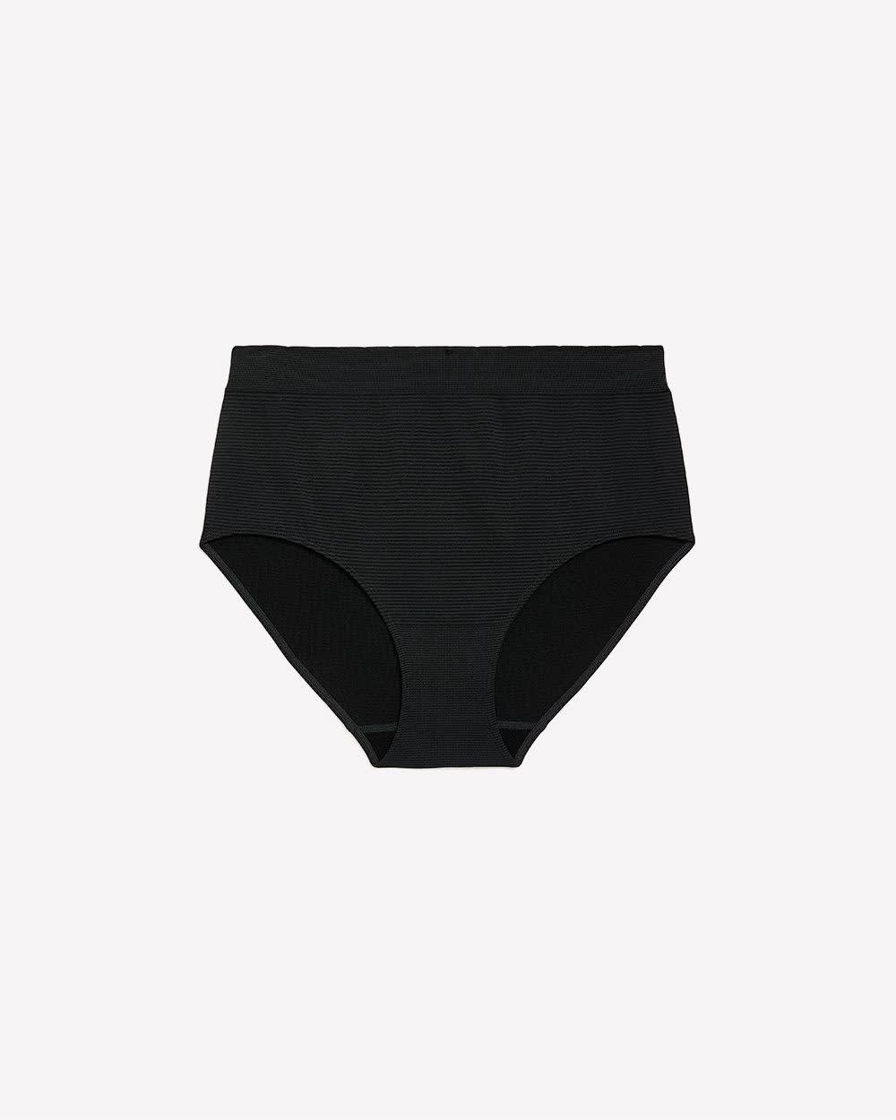 Black Striped Seamless Brief - tiVOGLIO
