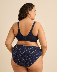 Wireless Navy Cotton Bra with Lace Trim - ti Voglio