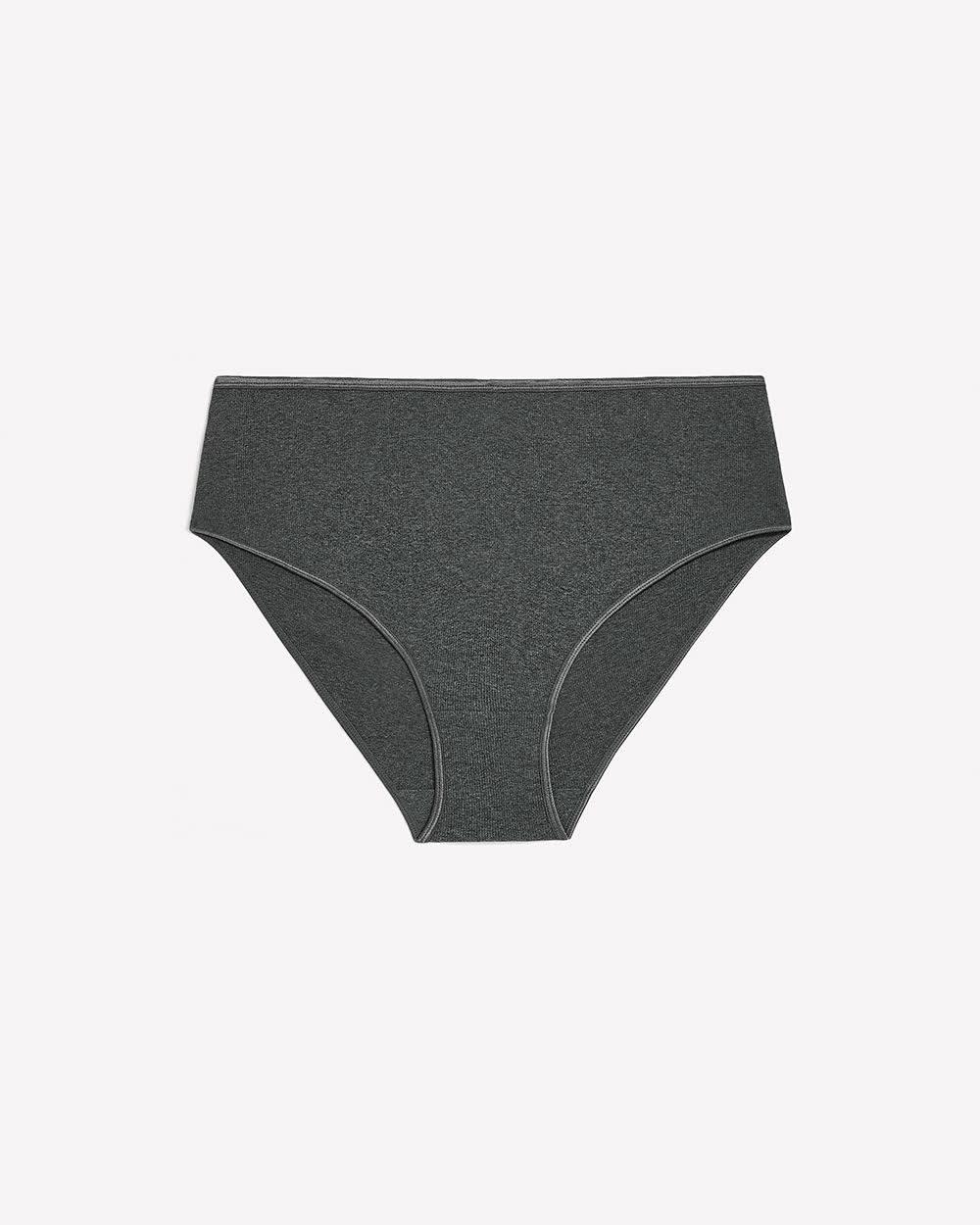 High-Cut Heather Grey Rib Brief - tiVOGLIO