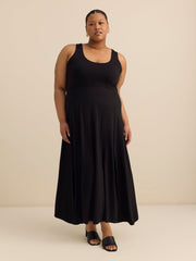 Responsible, Scoop Neck Sleeveless Dress with Slit