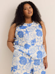 Sleeveless Straight Blouse with Side Ties