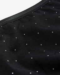 High-Cut Black Dotted Brief with Shiny Elastic Waistband - ti Voglio