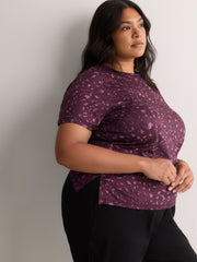 Responsible, Leopard-Print Short-Sleeve T-Shirt with Mesh Inserts - Active Zone