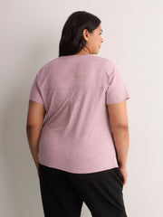 Responsible, Heather Purple Short-Sleeve T-Shirt with Mesh Inserts - Active Zone