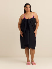 Black Pareo with Tassels Details