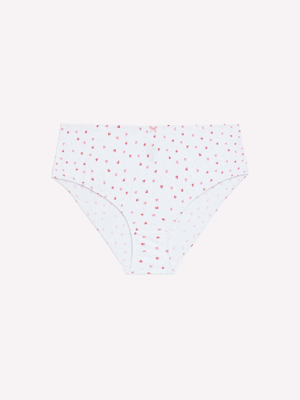 High-Cut White Strawberry-Print Cotton Brief - ti Voglio