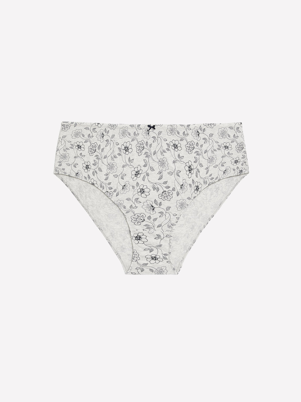 High-Cut Heather Cotton Brief with Dotted Floral Print - ti Voglio