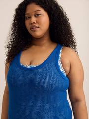 Long Mesh Cover-Up Dress with Side Slit
