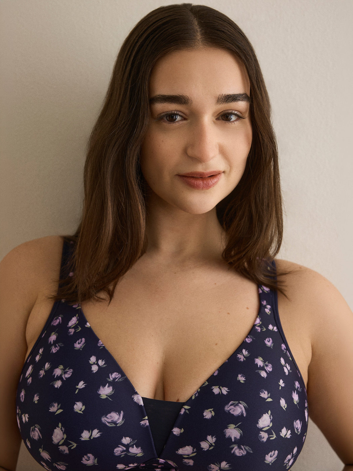 Wireless Breathable T-Shirt Bra, Rose Print - ti Voglio