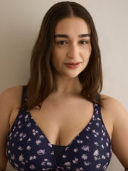 Wireless Breathable T-Shirt Bra, Rose Print - ti Voglio