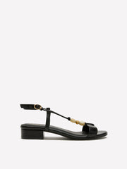 Extra Wide Width, Low Block-Heel Beaded Sandal