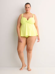 Lime Green Twisted Babydoll Tankini Top