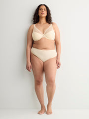 Grey Clip Dot Mesh Thong - Déesse Collection