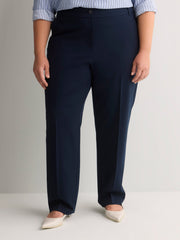 Petite, Navy Curvy Straight-Leg Savvy II Pant