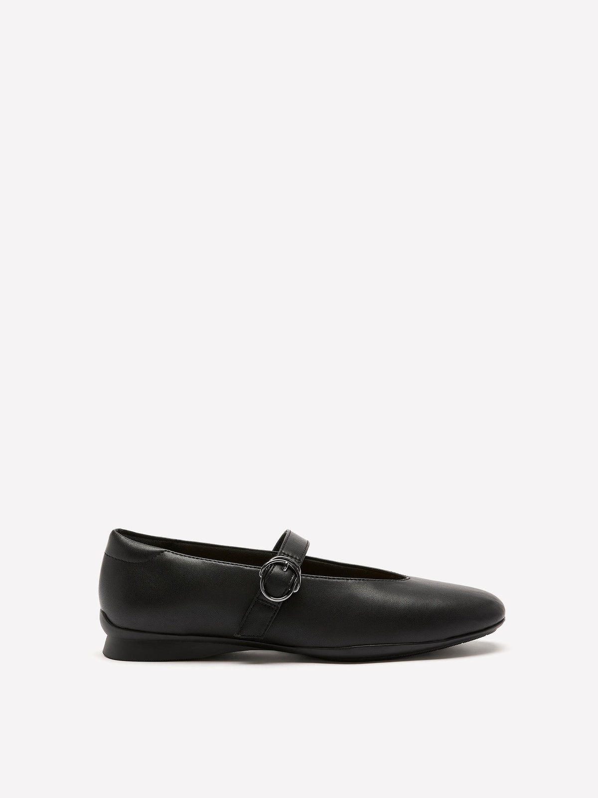 Wide Width, Jazmynn Iris Black Leather Flat Shoe - Clarks