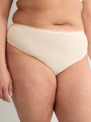 Grey Clip Dot Mesh Thong - Déesse Collection
