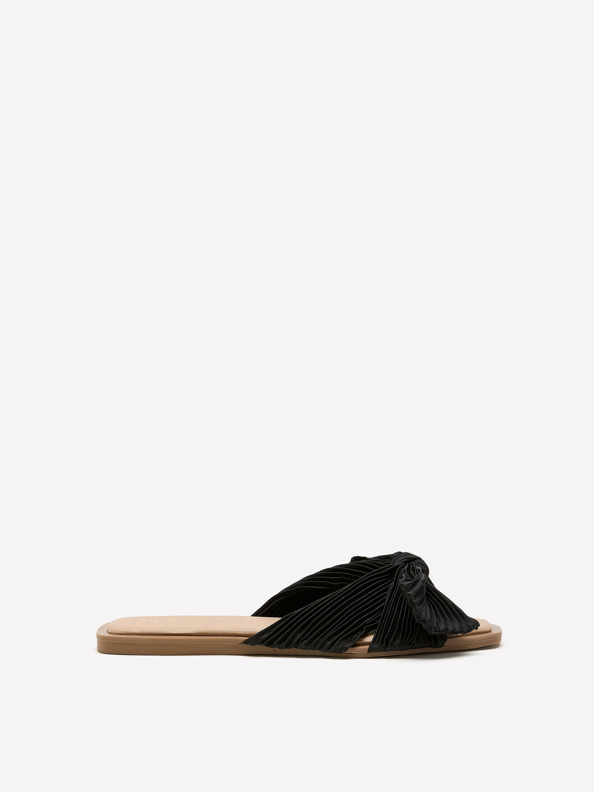 Extra Wide Width, Knotted Pleated Flat Slip-On Sandal