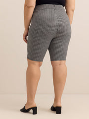 Gingham-Textured Bike Short