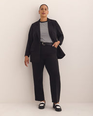 Petite, Black Straight-Leg City Pant