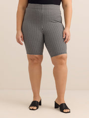 Gingham-Textured Bike Short