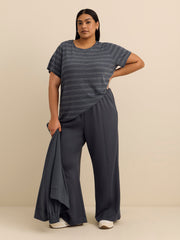 Crew-Neck T-Shirt with Side Shirring Detail - Active Zone