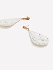 Tear-Drop Raffia Pendant Earrings