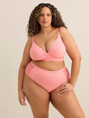 Pink Wireless Padded Pointelle Lounge Bra - Déesse Collection