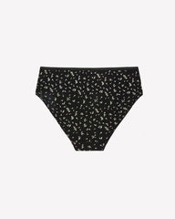 Black High-Cut Brief with Rose Bud Print - tiVOGLIO
