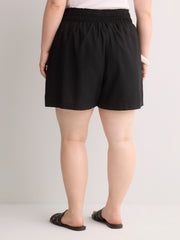 Linen Blend Pull-On Short